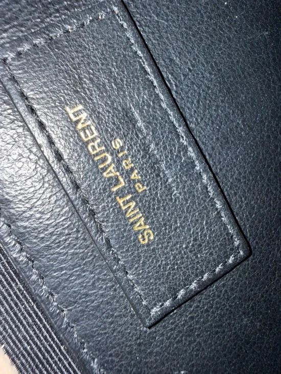 Saint Laurent Taupe Beige Leather Chain Shoulder Bag with Gold Hardware - Picture 8 of 9